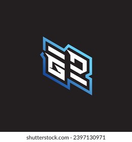 GD initial gaming team, youtube, twitch and clipart stock illustration logo