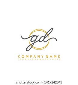 GD Initial handwriting logo concept
