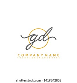 GD Initial handwriting logo concept
