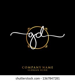 GD Initial handwriting logo template