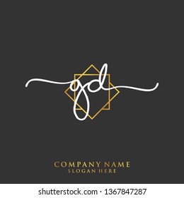 GD Initial handwriting logo template