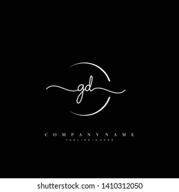 GD initial handwriting logo template vector