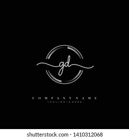 GD initial handwriting logo template vector