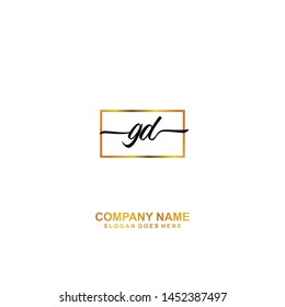 GD Initial handwriting logo template vecto