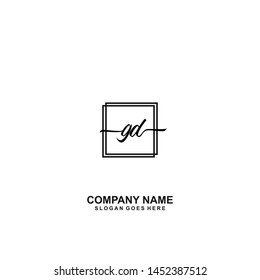 GD Initial handwriting logo template vecto