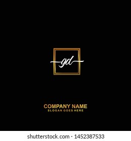 GD Initial handwriting logo template vecto