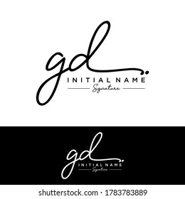 Gd Initial Letter Handwriting Signature Logo Stock Vector (Royalty Free ...