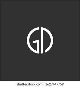 GD initial letter logo design template vector.