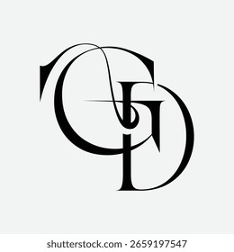 Diseño del logotipo de la letra inicial de GD