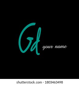 Icono de símbolo de signo de la plantilla del vector de la letra inicial de Gd 