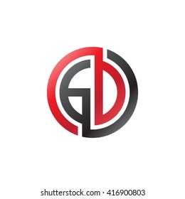 GD initial letters loop linked circle logo red black