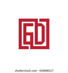 GD initial letters looping linked square logo red