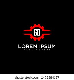 GD initial monogram for automotive logo design vector