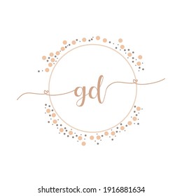 GD Primer monograma manuscrito ilustración de lujo
