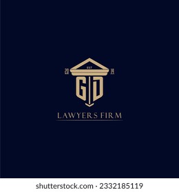 GD initial monogram lawfirm logo with pillar design