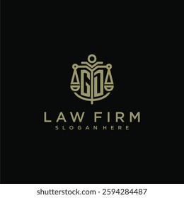 GD initial monogram logo for lawfirm with scale vector design