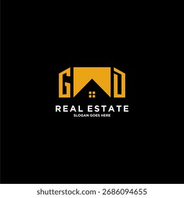 GD initial monogram logo for real estate with creative home design