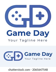 GD Initials Of Game Logo. Game Day Logos.