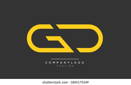 GD initials monogram letter text alphabet logo design