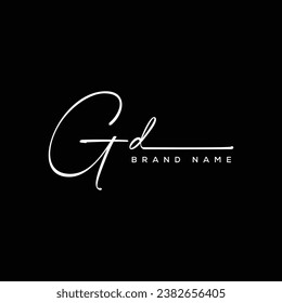 GD letter beauty handwriting vector logo