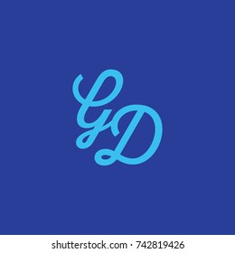 GD Letter creative square background 
