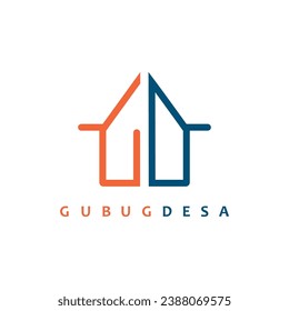 Web de plantilla de diseño de vectores de iconos de casa de letras GD
