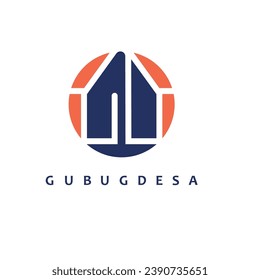 GD letter house icon vector concept design template web