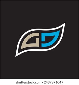 GD letter icon vector illustration concept design template web