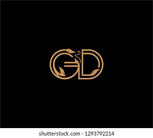 GD letter linear shape luxury flourishes ornament logotype