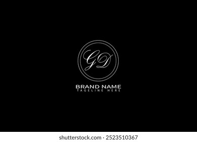GD letter logo design. circle, triangle, hexagon, flat and simple style with white color variation letter logo set in one artboard. GD minimalist