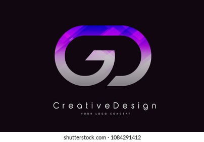 GD Letter Logo Design in Purple Texture Colors. Creative Modern Letters Vector Icon Logo Illustration.