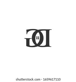 
Logo de la letra GD con un símbolo de ventana. logotipos para empresas inmobiliarias