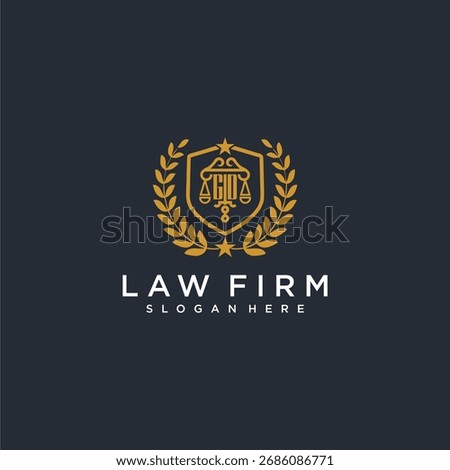 GD letter monogram logo for lawfirm with pillar and leaf image design