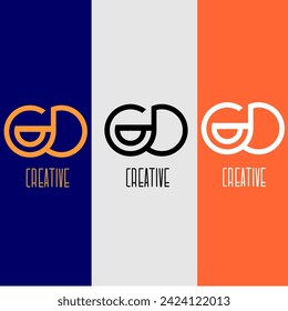 GD-Logo-Kreis Monogramm-Identität abstrakte bunt kreative, elegante Vektorgrafik-Vorlage