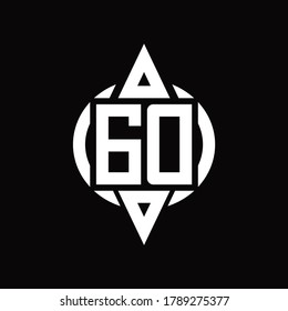GD Logo with circle rounded combine triangle top and bottom side design template