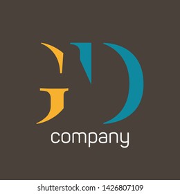 GD logo design. Monogram logo. Company logo. Letters G and D.