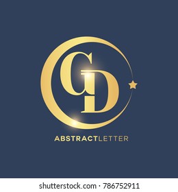 GD  Logo Design Template. Luxury Gold Letter Logo Vector eps.10