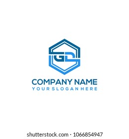 GD logo letter initial, Abstract polygonal Background Logo