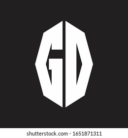 GD Logo monogram with octagonal ribbon style design template