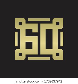 GD Logo monogram with piece line art design template