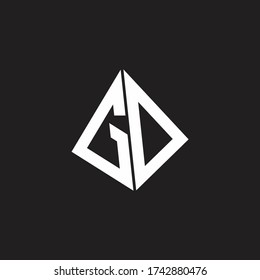 GD Logo monogram with standout triangle shape ribbon design template