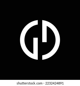 GD Logo. Rundbriefe-Logo. Monogramm-Initialen.