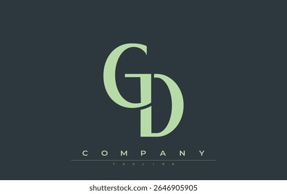 GD Modern Initials Logo Design. Branding logo with stylized initials showcasing bold design and modern aesthetic. Ideal for professional business branding or creative projects focusing on minimalistic
