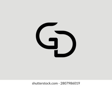 GD Modern Monogram Icon. Clean geometric letterform evokes simplicity, elegance, and contemporary graphic design sensibility.