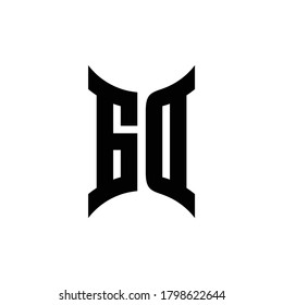 Logo de monograma GD con plantilla de diseño de lado curvo