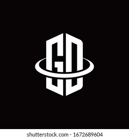 GD monogram logo in a hexagon style and surrounded by a ring