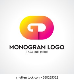 GD monogram typography. label for your logo badge or crest