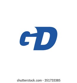 GD negative space letter logo blue