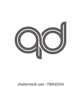 gd or qd initial letter logo design template vector