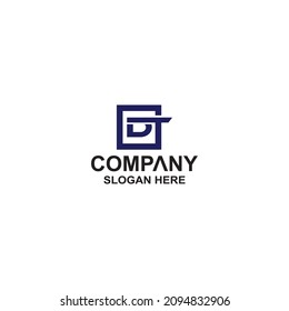 GD Signature inicial plantilla de logotipo vectorial